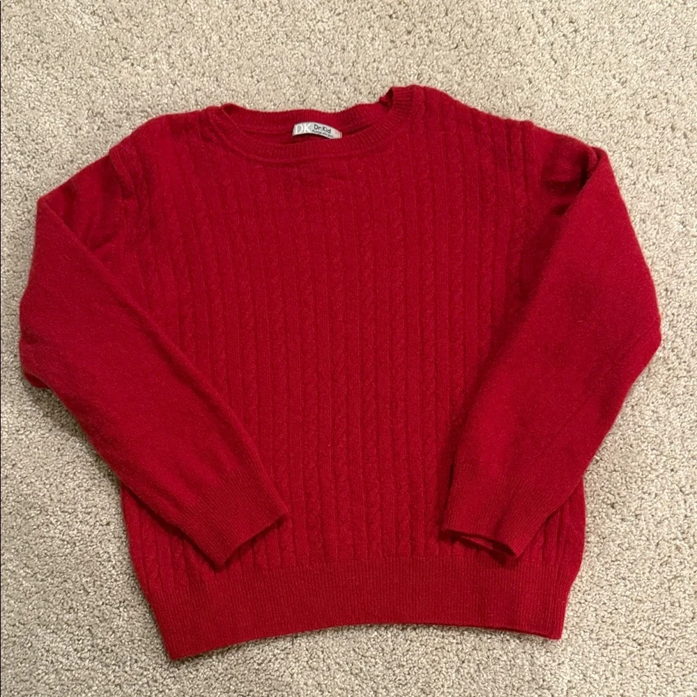 Kid’s Red Cable Knit Sweater, size 8